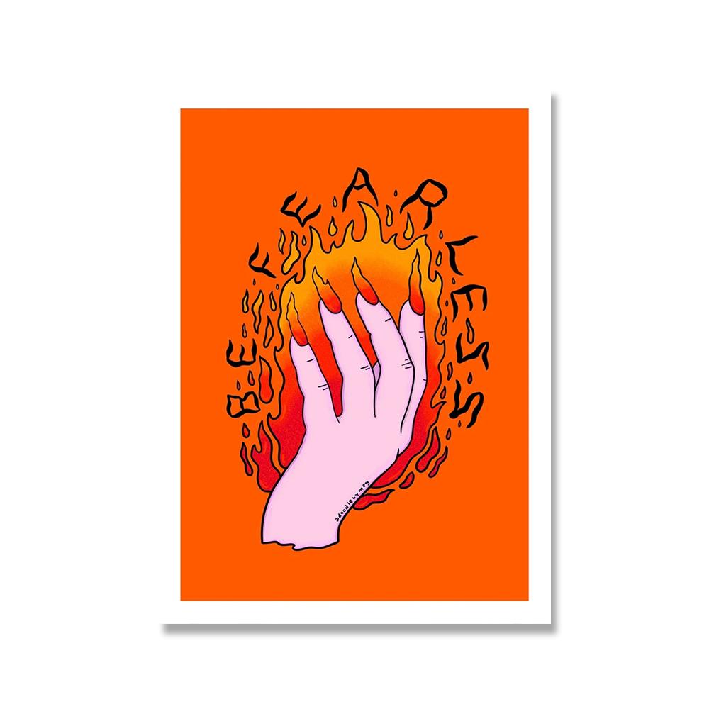 Przytulny abstrakcyjny plakat ścienny sztuka drukuj przyszłość wszechświat marzycielka dziewczyna kaktus różowy pomysł podróż pocztówki płótno malarstwo wystrój domu