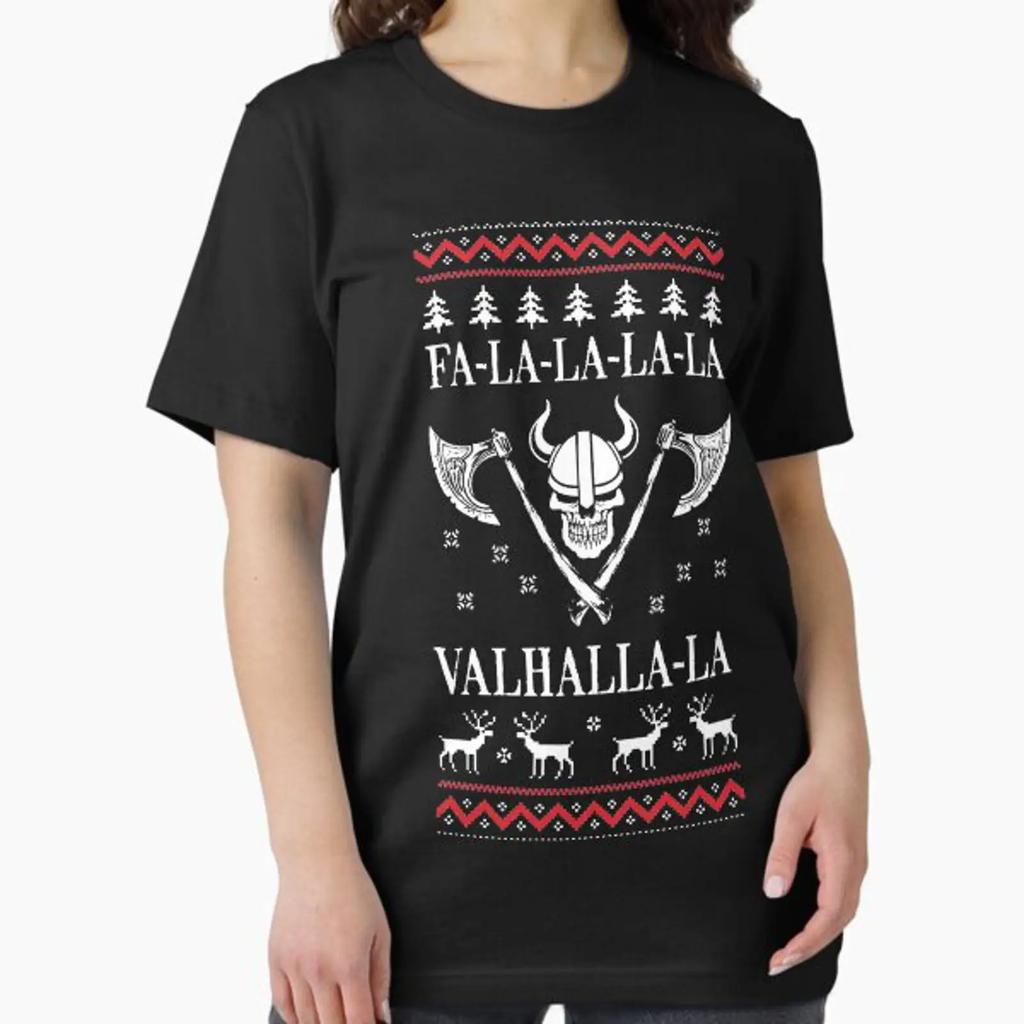 Valhalla Ugly Christmas Sweater Designed And Sold By Tooflydesign Vintage Stretched Unisex Breathable Comfortable