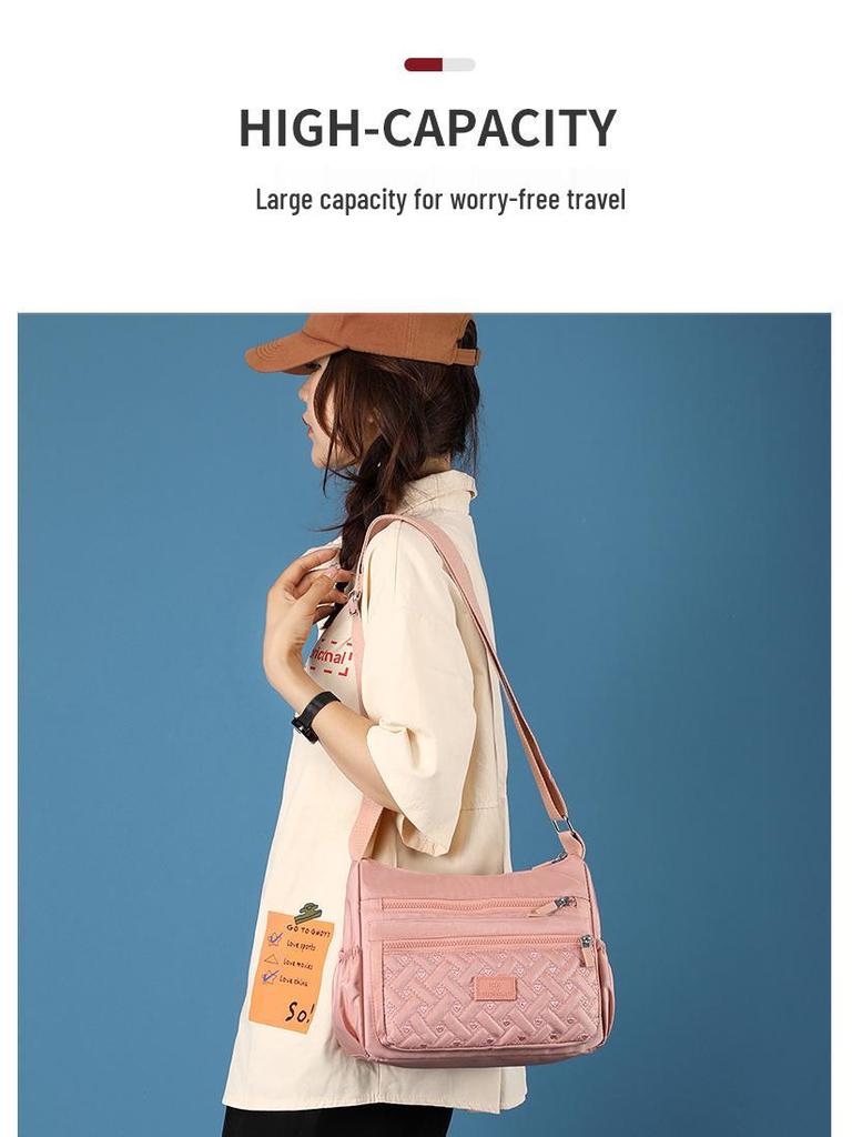 Women's Lightweight Water-Repellent Nylon Crossbody Shopping Bag