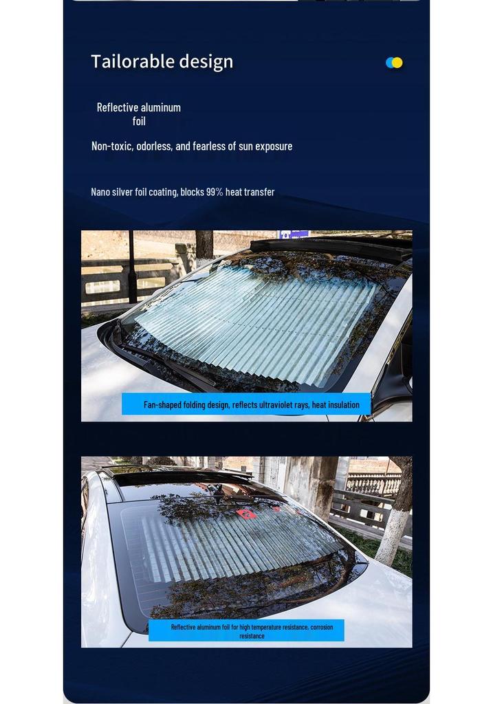 Automatic Retractable Front Windshield Sunshade: Heat Insulation & Light Blocking