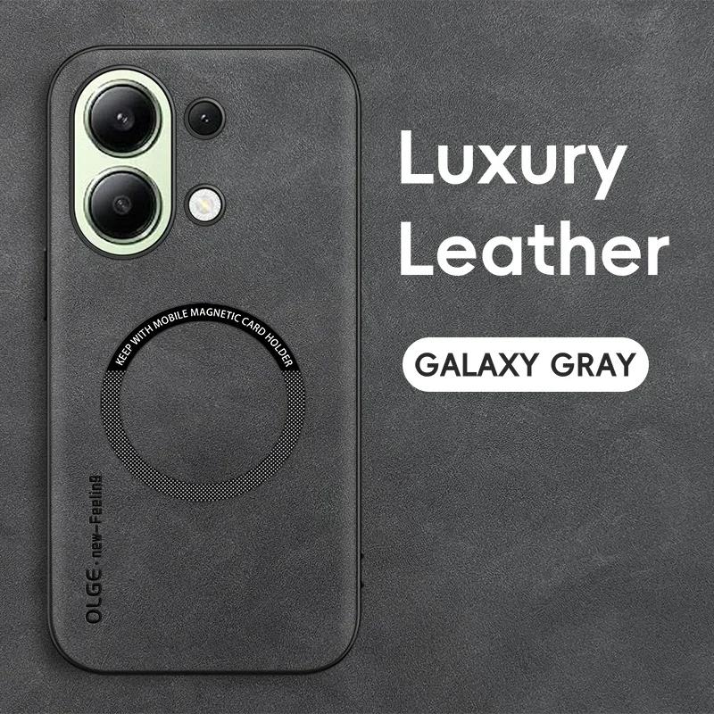 Magnetic Retro Leather Soft Case For Xiaomi Redmi Note 13 Pro Plus Note13 4G 5G 13R Wireless Charging Phone Case Cover