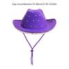 Vacation Cowboy Hat Panama Hat Crystal Brim Hat Rhinestones Hand Beading Crystal for Carnivals Music Festival