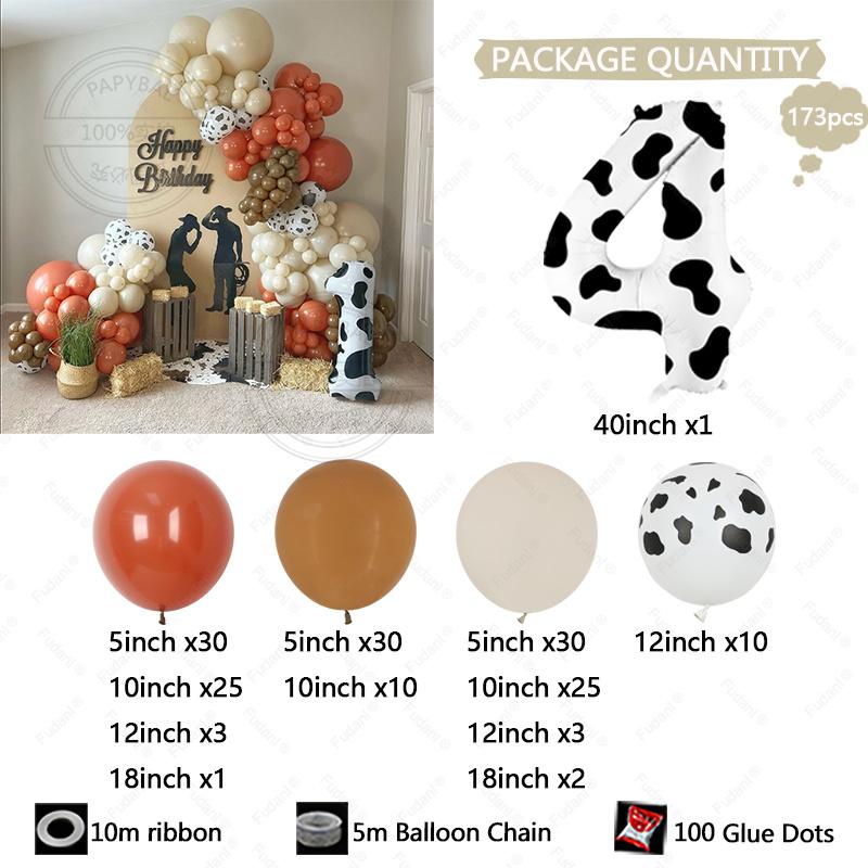 173pcs Coral Caramel Balloon Garland Cowgirl Baby Shower Farmyard Birthday Gender Reveal Globos Bride To Be Wedding Decoration