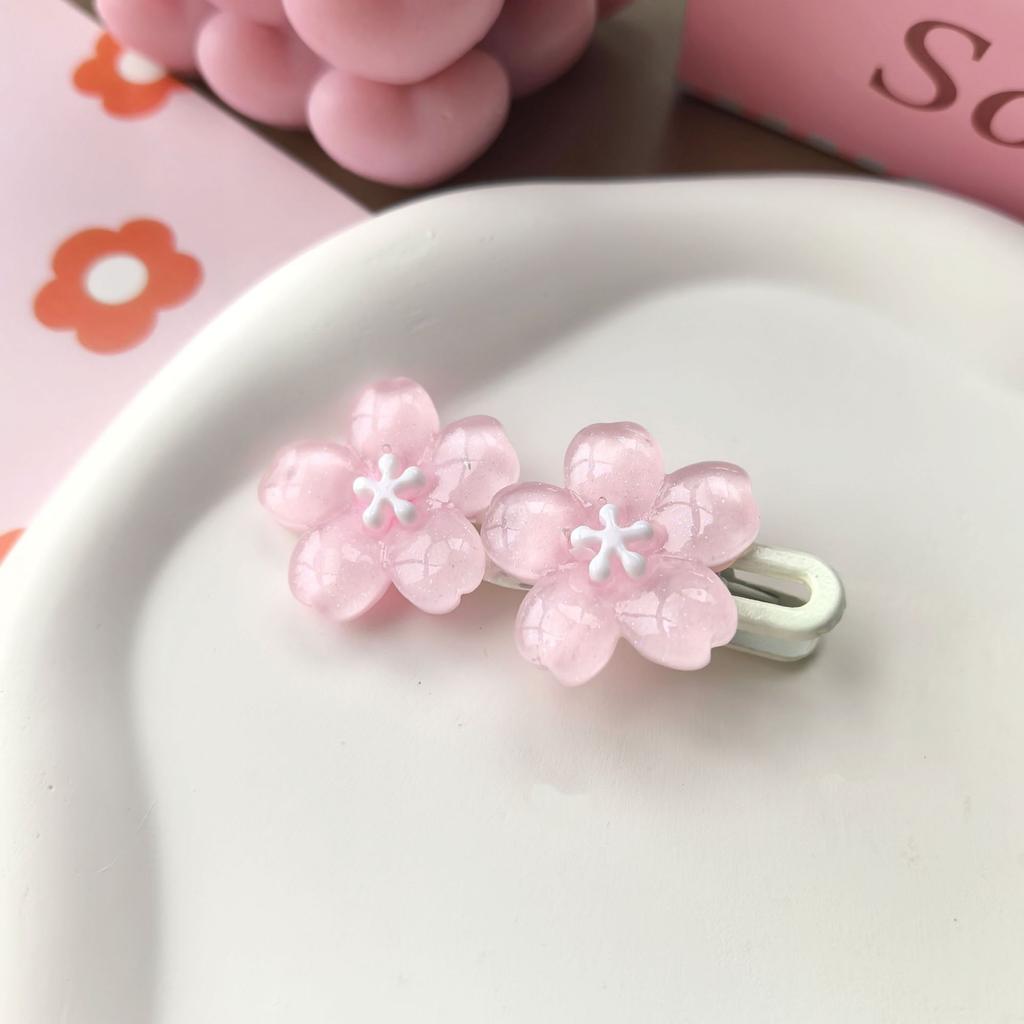 Sweet Cute Cherry Blossom Hair Side Clip Headwear Cute Girls BB Clip Y2K Side Bangs Clip Hair Accessories Fresh Flowers Hairpins