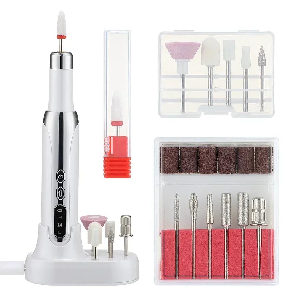 Professional Electric Nail Drill Machine Set for Manicure Pedicure Gel Polish Grinding Equipment with High Speed Motor