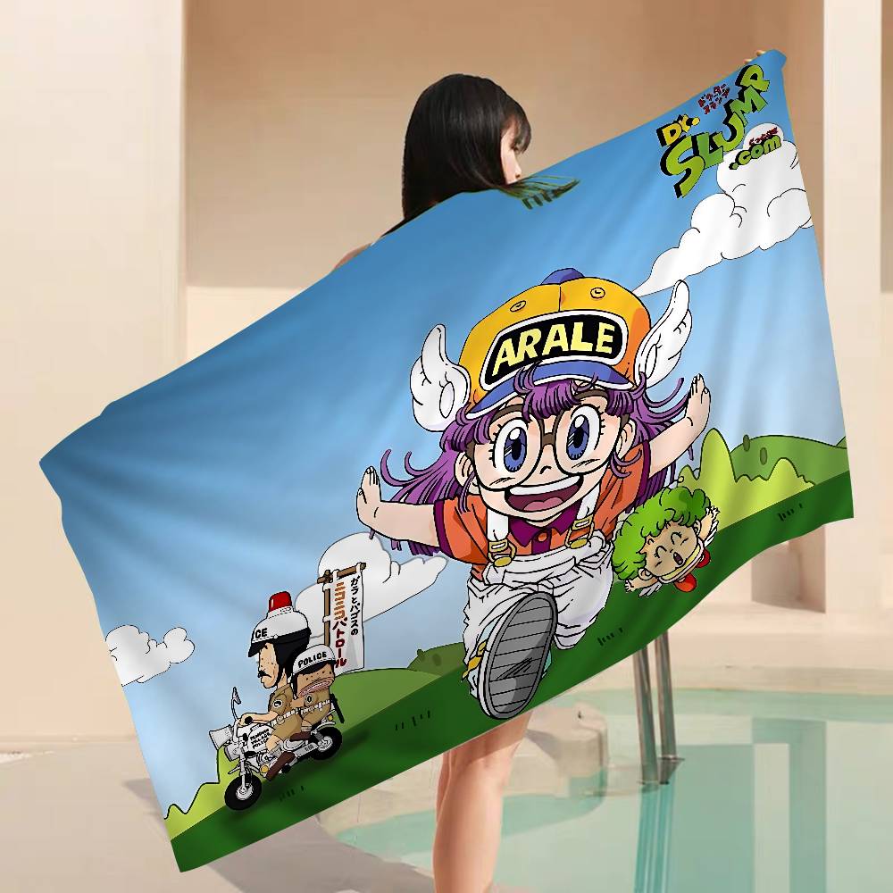 Dr S-Slump Anmie Anime Beach Swimming Towel Soft Absorbent Washcloth Children's Gifts For Kids Travel Camping Gym