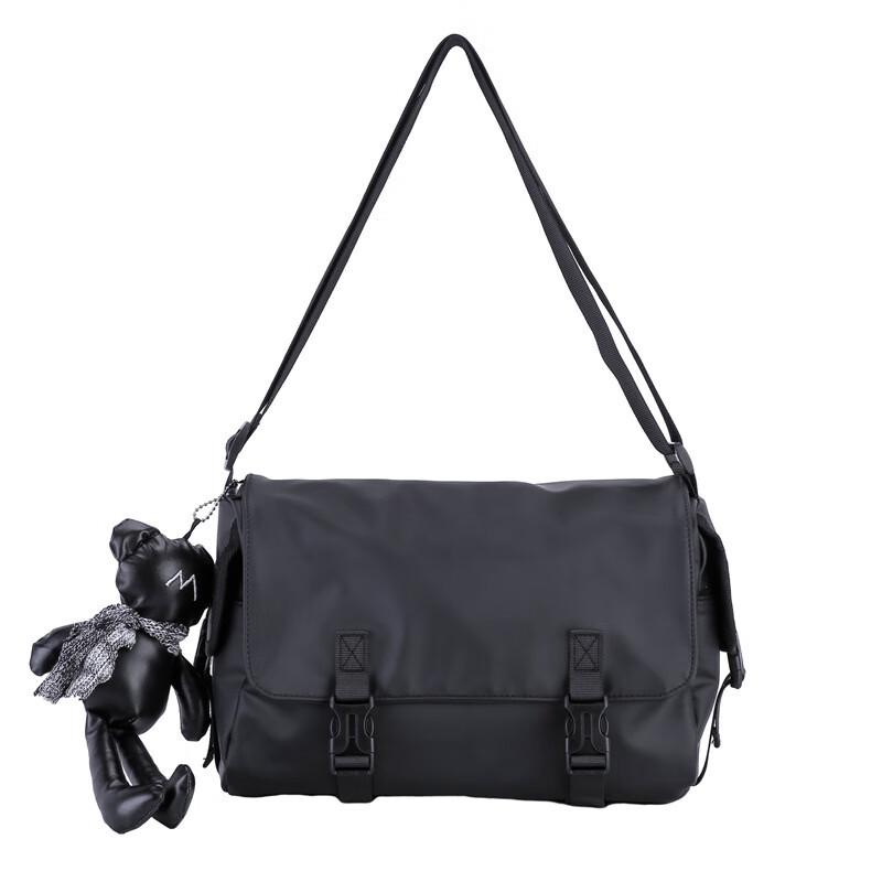 Japanese Style Black Oxford Splash-Proof Crossbody Messenger Bag