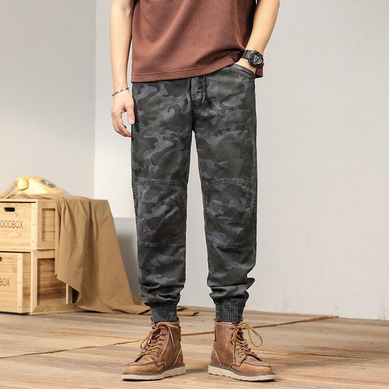 

Men s overalls multi-pocket outdoor tooling camouflage pants casual loose trendy pants men s high-end men s clothing 40 серый