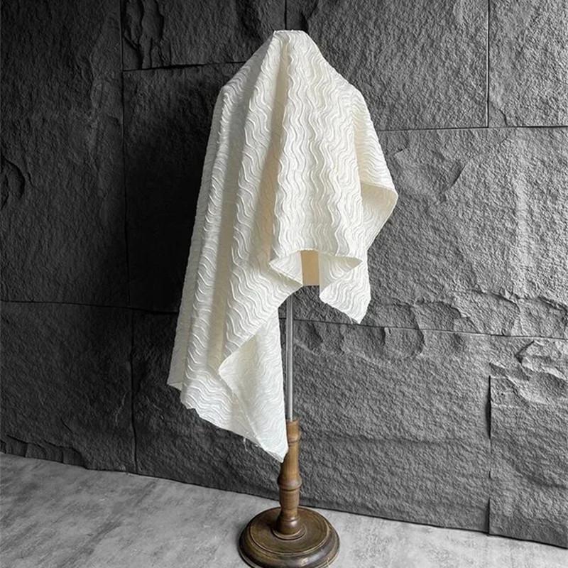 Tridimensional Water Wave Texture Striped Fabric High-end Creative Hat Coat Pants Dress Clothing Desinger Fabric