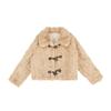 Winter new cotton thickened lamb wool coat women's short small horn buckle imitation rabbit plush fur
