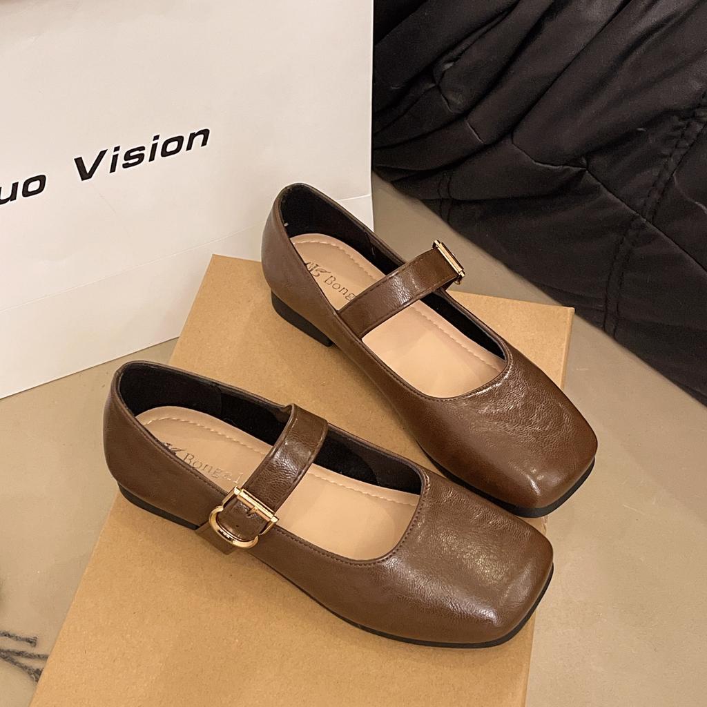 Soft-soled Mary Jane Shoes Women's 2025 Spring New Retro Versatile Skirt Shallow Mouth Flat-soled Single Shoes