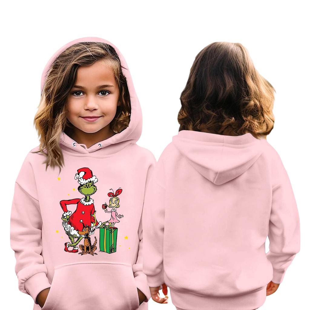 Bluza dziecięca świąteczna z długim rękawem, lekka, swobodna, luźna i wygodna, dziecięca bluza z kapturem