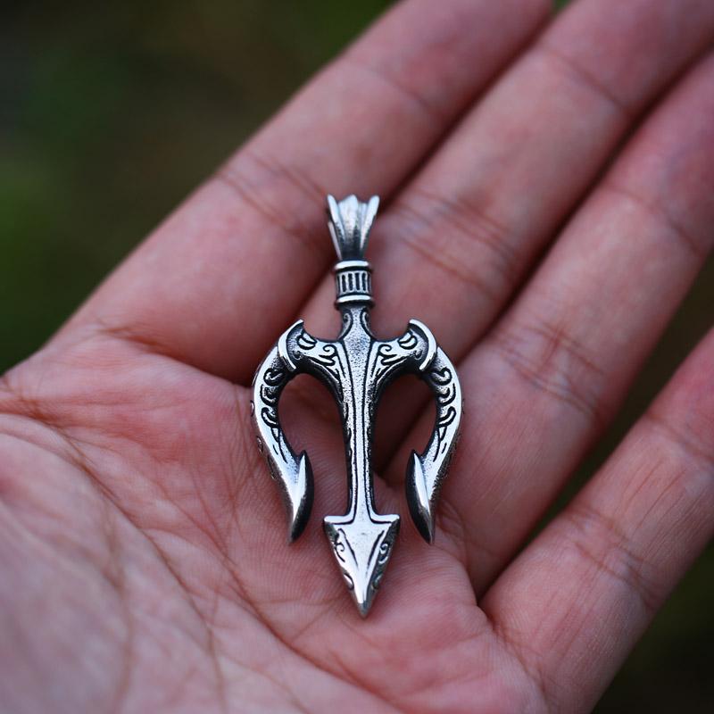 BEIER New Fashion Stainless Steel Viking Trident Necklace Pendant For Men Vintage Jewelry Wholesale