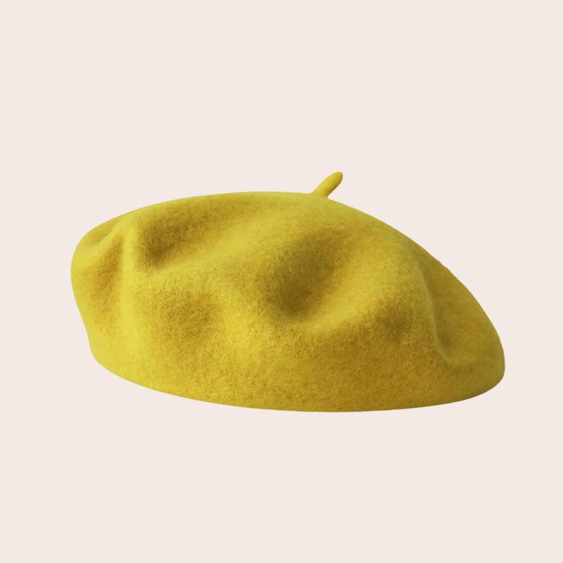 Einfarbig Trend Baskenmütze Mädchen Winter Vielseitig Japanisch Literarisch und Retro Malerhut Damen Herbst