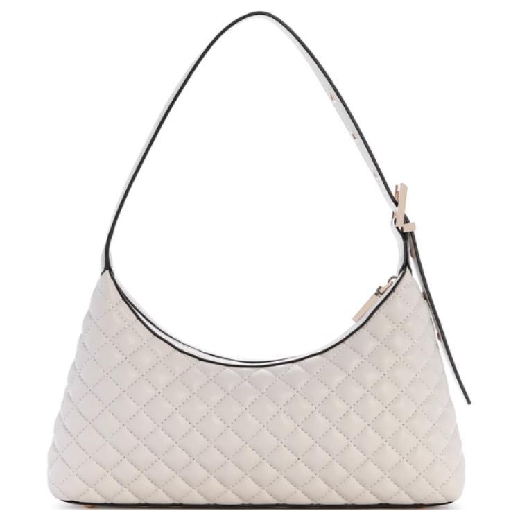 New GUESS Artificial Leather Shoulder Bag Medium Women's Pearl White EQG954117-STO