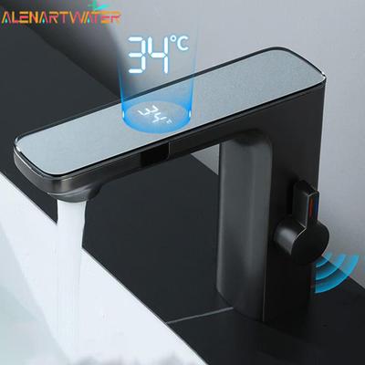 Smart Sensor LED Faucet Bathroom Basin Infrared Faucet Kitchen Sink Mixer Tap Hot and Cold Vanity Touchless Tap Digital Display