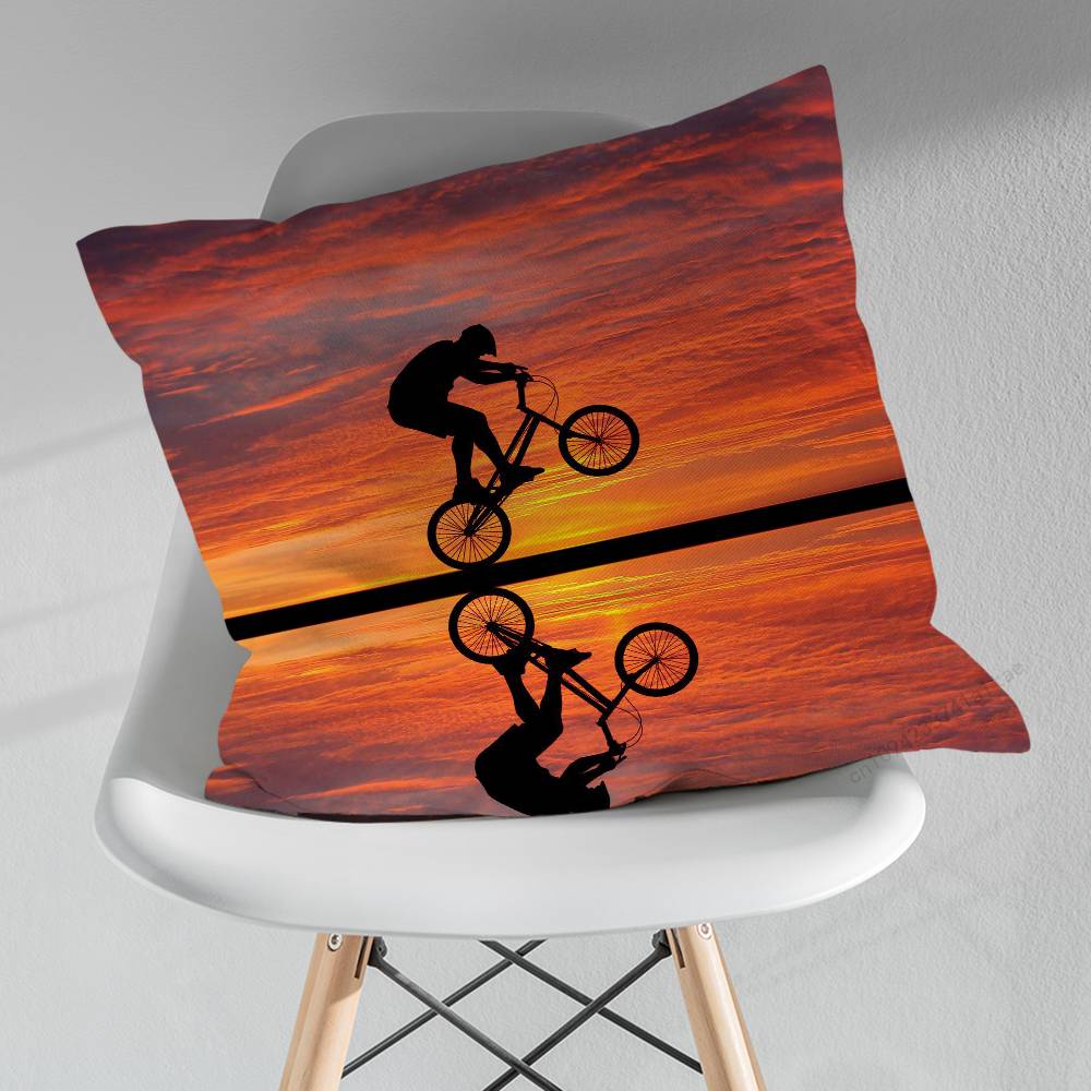 Leisure Art Sunset Cycling Pillow Case For 30x30cm45x45cm55x55cm For Home Bedroom Decoration And Protector