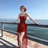SWTGALS French Super Fairy Pure Desire Lotus Leaf Edge Suspender Dress Women's Niche Slim and Thin Irregular Skirt