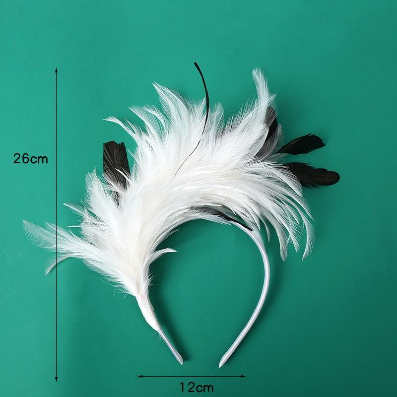 

Хэллоуин Радужная Повязка на Голову Перьевой Аксессуар для Волос Головной Убор Бал Костюмированная Вечеринка белый