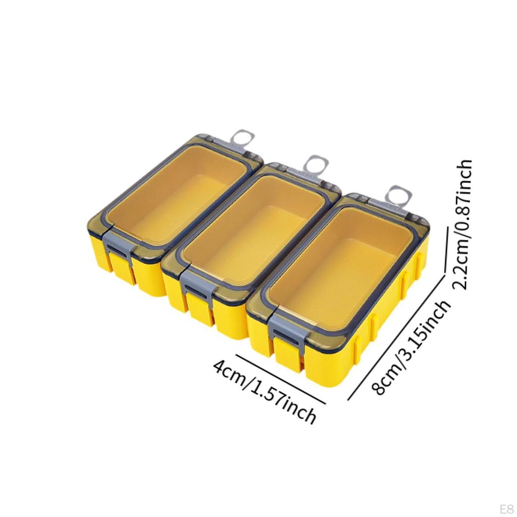3 Pieces Fishing Lures Box Accessory Waterproof Multipurpose Hooks Storage