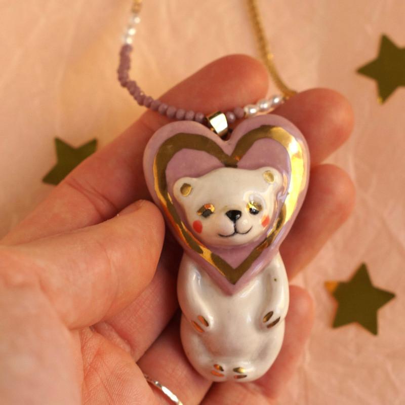 Animal Pendant Necklace With Heart Shape Design Copper Chain For Daily Casual Wear