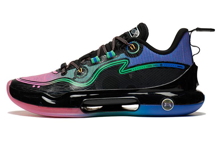 Li Ning Yushuai Evolution Low Текстиль, ТПУ Устойчивый к истиранию Дышащий Низкие Баскетбольные кроссовки Мужские Черный Розовый Синий ABAS161-4 40