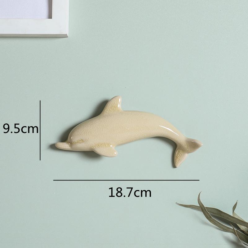 Wall Decoration Ceramic Suspension Dolphin Fish Color Ocean Background Wall Children's Room Decoration Accessories Baby Nursery