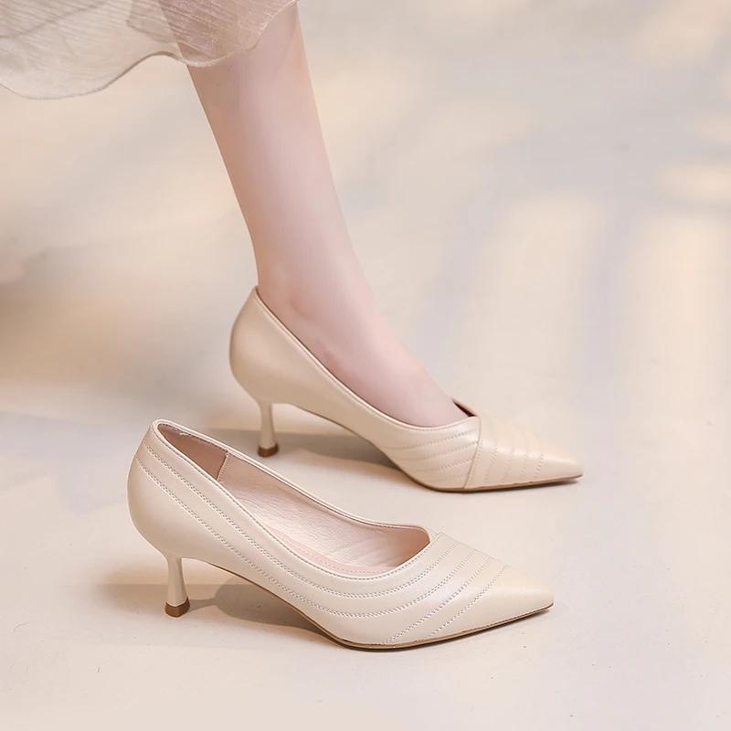 Mode Mode Schuhe Weibliche 2024 Herbst Neue frauen Pumpen Komfortable Flach Büro Damen Schuhe Sexy Spitz Kleid Schuhe Zapatos