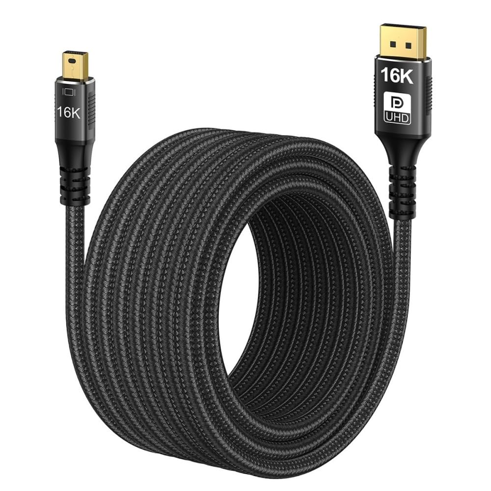 

Кабель Cablecc 16K 60Гц Ultra UHD к DP 8K 120Гц, совместимый с FreeSync и Gaming 4090 x 2M Mini-DP 2.1 1.4 G-Sync мониторами, 7900,