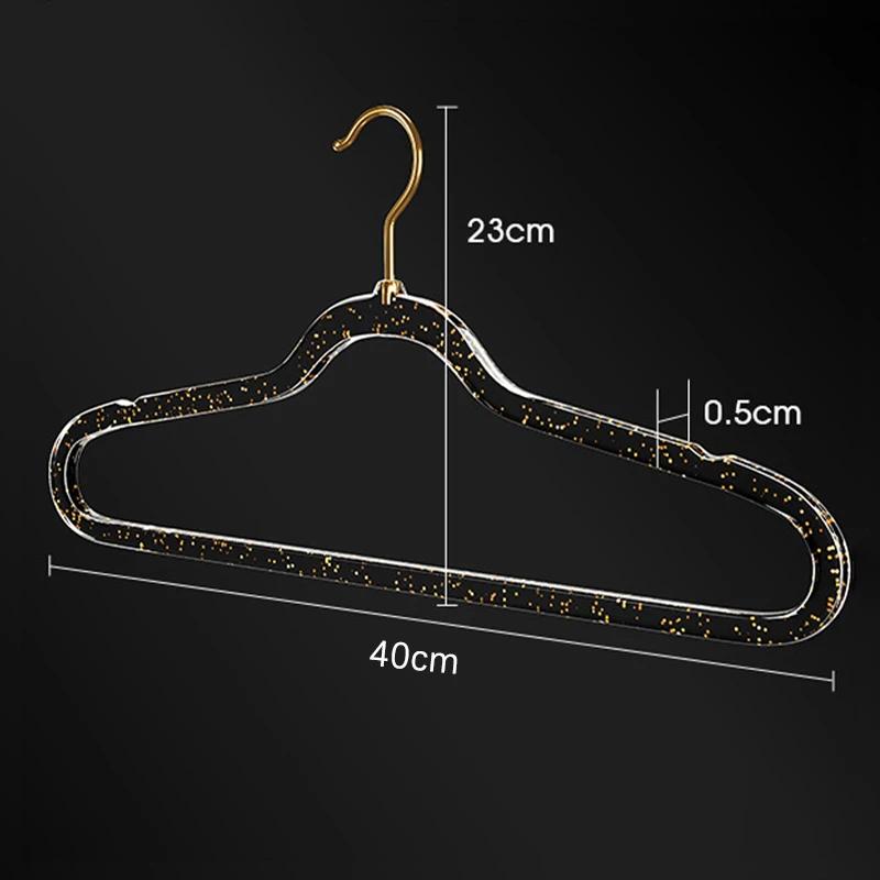 10PCS Acrylic Plastic Hangers Glitter Traceless Clothes Drying Hanger Female Wardrobe Clothing Space-Saving Storage Organizer