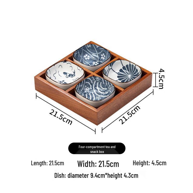Square Ceramic Compartment Snack Tray