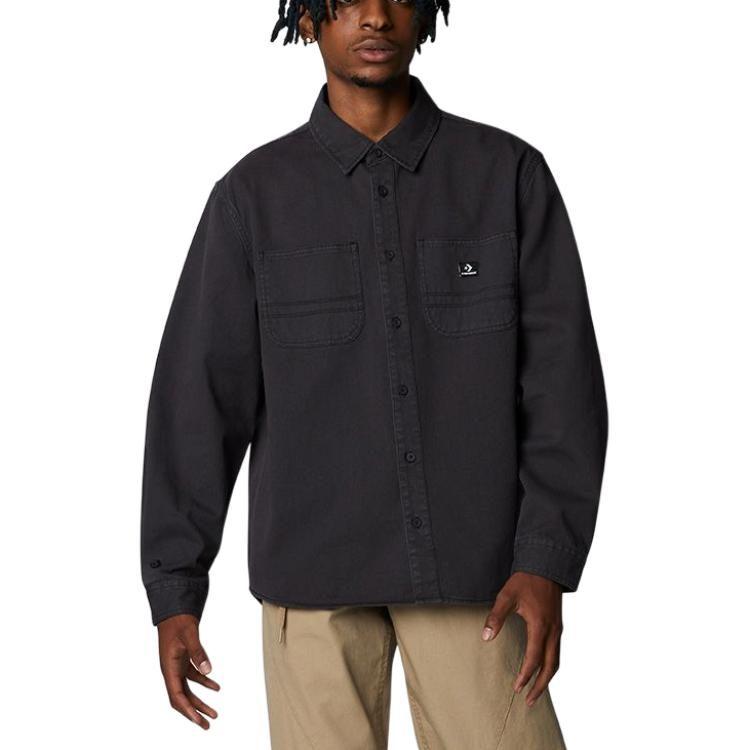 Converse Shirts Men's Black Lapel Moderate Other 10022012-A02