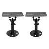 1 Pair Speaker Stand Thickened Metal Wall Ceiling Mount Speaker Bracket with Telescopic Rod for