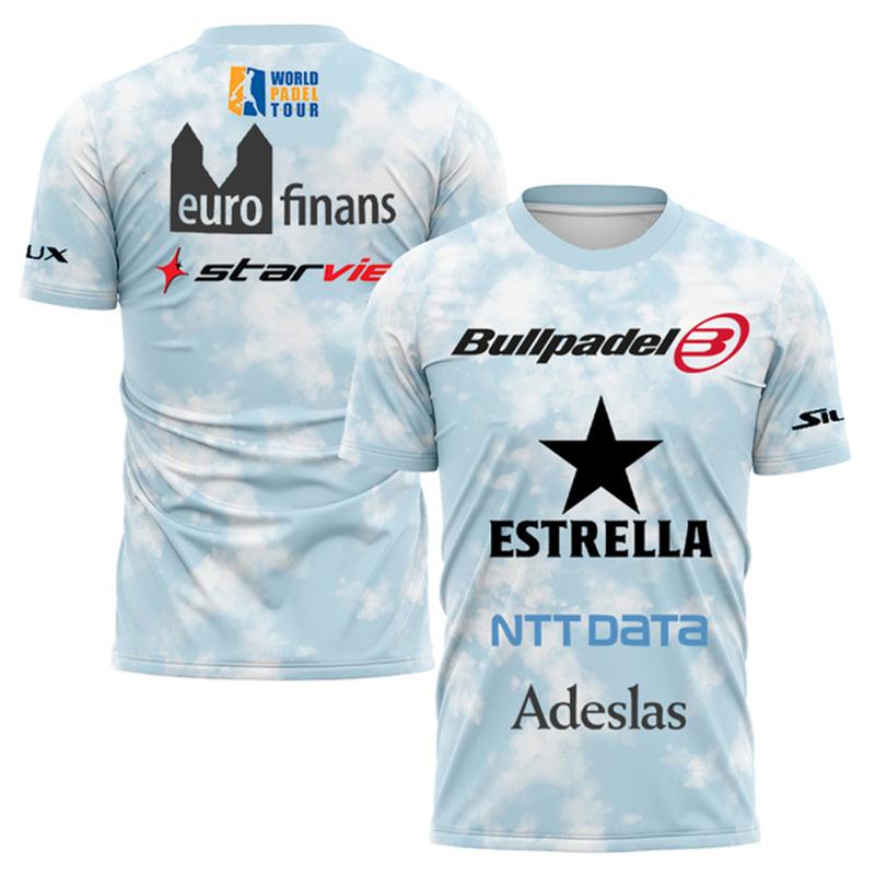 Zengyanqin01 2025 NIEUW Zomer Sneldrogend Ademend Padel Tennis Training T-shirt voor Heren Nieuw Wereld Padel Fan T-shirt Gewatteerd Trainingspak XXS