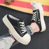 2025 Summer New Half-drag Canvas Shoes Without Heels, Lazy Person's One-foot Wear, Thick-soled, Big-headed Outerwear Board Shoes