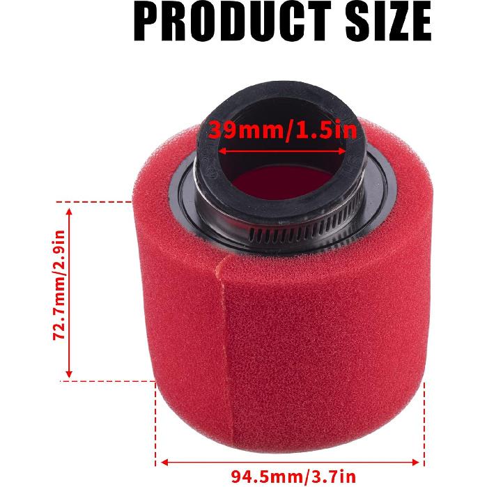 38Mm Angled Foam Air Filter Pod Apply To 50Cc 70Cc 90Cc 110Cc 125Cc 150Cc GY6 Motorcycle Atv Scooter Quad Go Kart Moped Pit Dirt Bike Parts