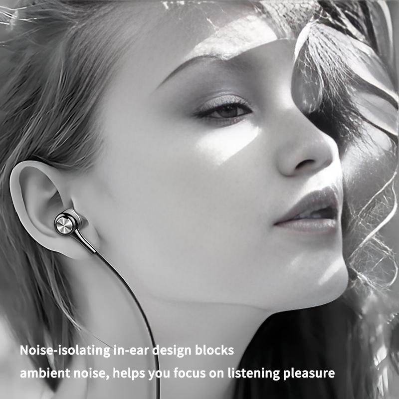 3.5mm Wired Headphones In Ear Headset Wired Earphones with Microphone Bass HiFi Stereo Earbuds Sports Music Gaming For Phones PC