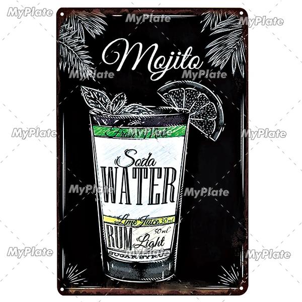 Cocktail Shots6 Metal Sign Vintage Plaque Beer Tin Sign Plate Wall Decor For Bar Pub Man Cave Bloody Poster Custom