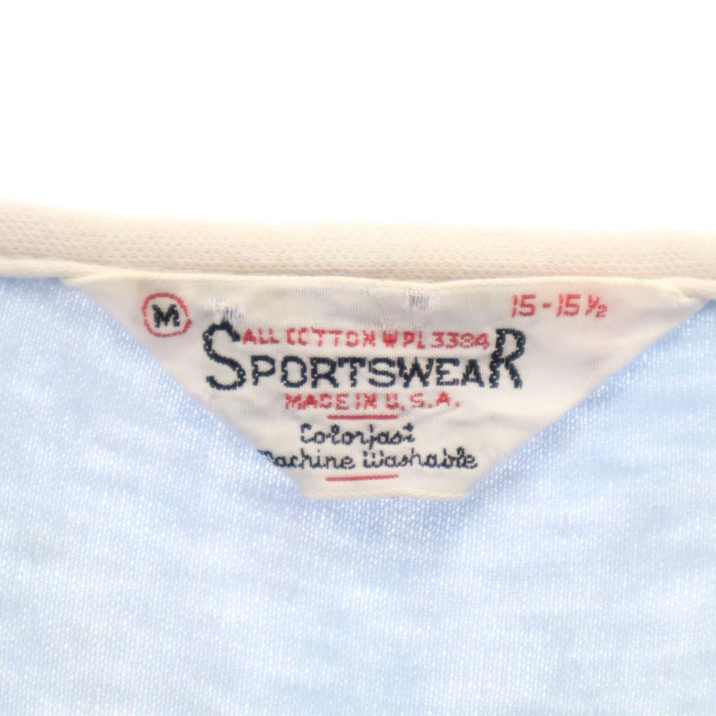 sportswear 80s Made in USA Vintage Short sleeve Henry Neck T-shirt M Men's Used
