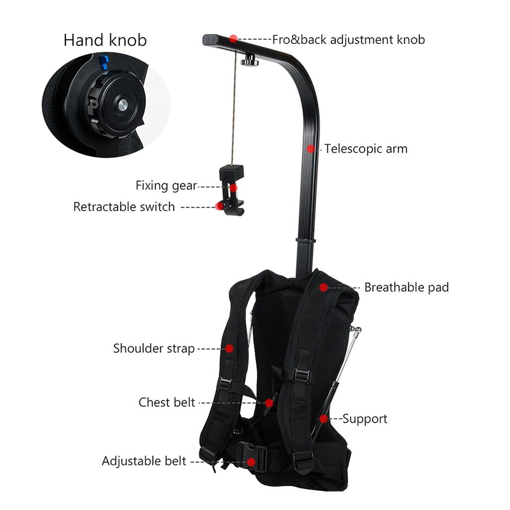 3 18KG Heavy Duty Shock Absorb Camera Camcorder Gimbal Support Vest with Arm Stabilizer