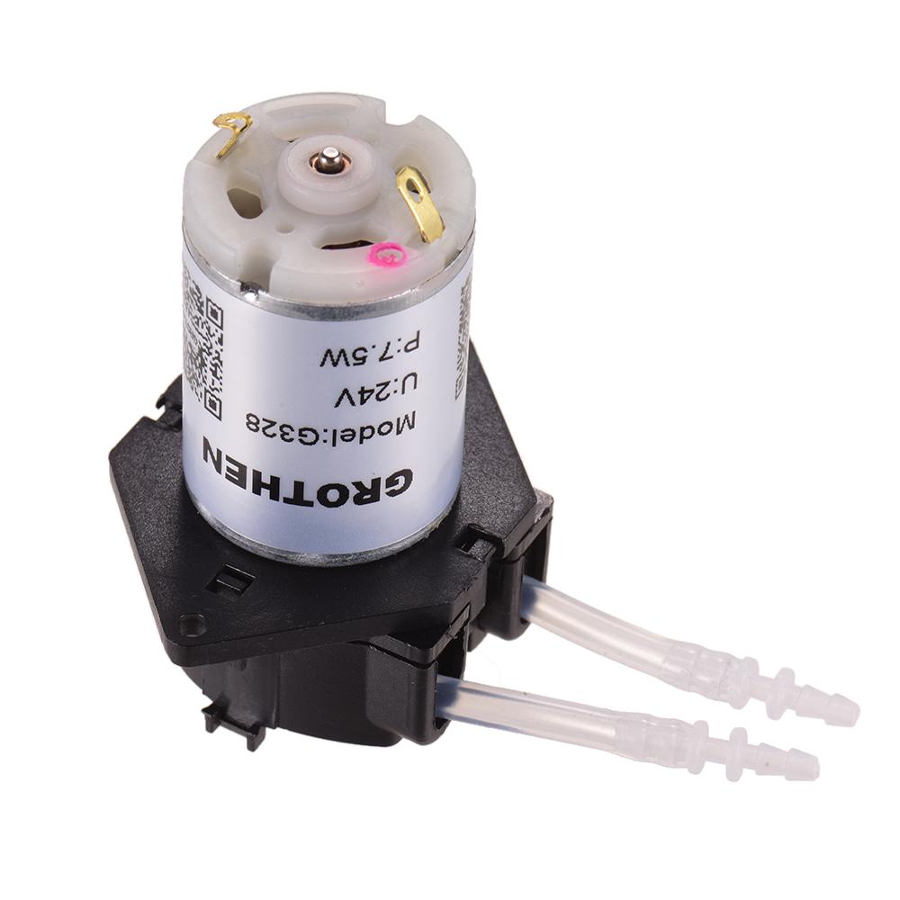 

GROTHEN DC 24V Dosing Pump Peristaltic Pump Mini Water Liquid Pump Peristaltic Tube Head Self Priming Function for чорний