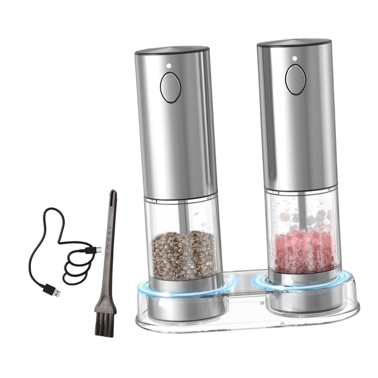 95ml High Capacity Rechargeable Electric Salt & Pepper Grinder Set Housewarming or Christmas Present for Kitchen 1