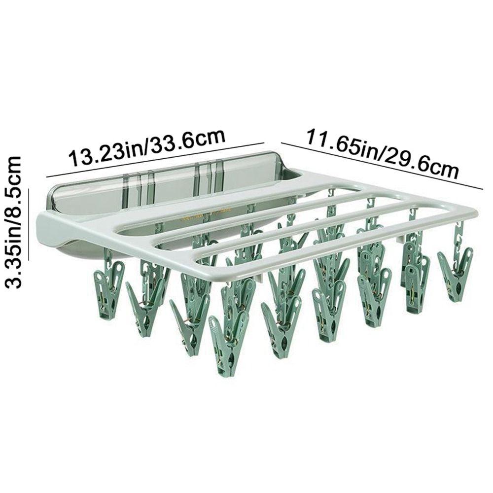Windproof 24 Clips Clothes Hanger Plastic Cloth Drying Rack Underwear Drying Rack for Home
