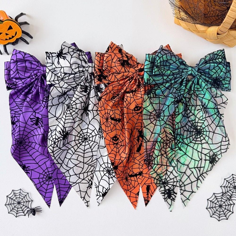 Spring Clip Pumpkin Hair Clip Gothic Halloween Scrunchie Creative Spider Web Hair Bow Masquerades
