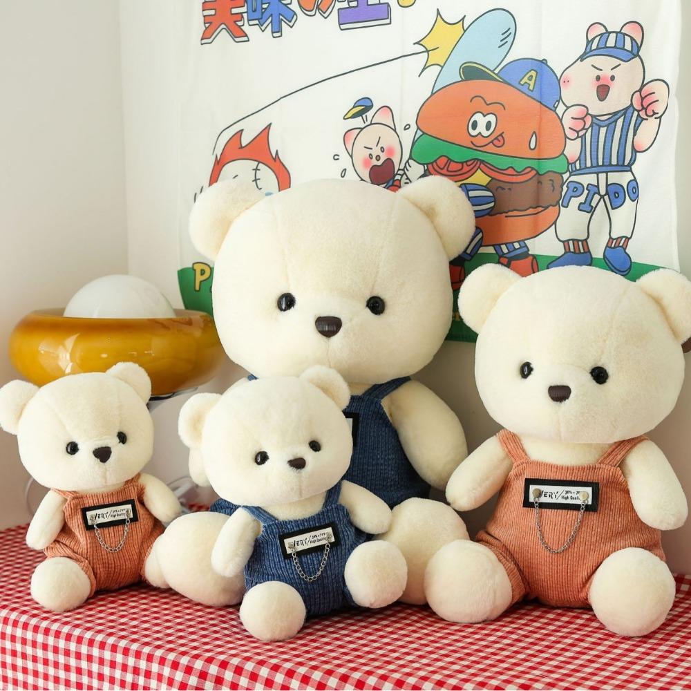 Overalls Bear Doll Cute Bear Plush Toy Children's Accompanying Ragdoll Sleeping Carrying Pillow