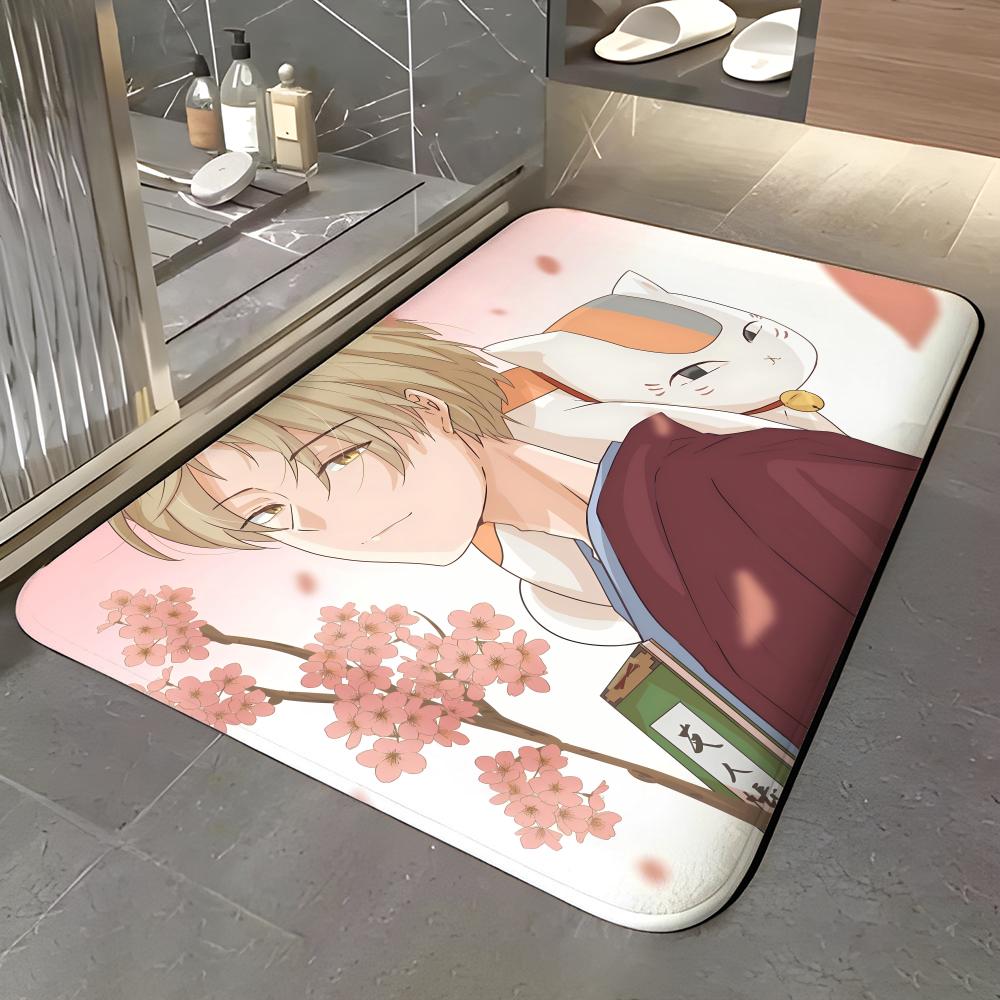 anime N-Natsume's Book of Friends Floor Mat Soft Flannel Entrance Door Mat Non Slip Absorbent Bathroom Bedroom Floor Rug