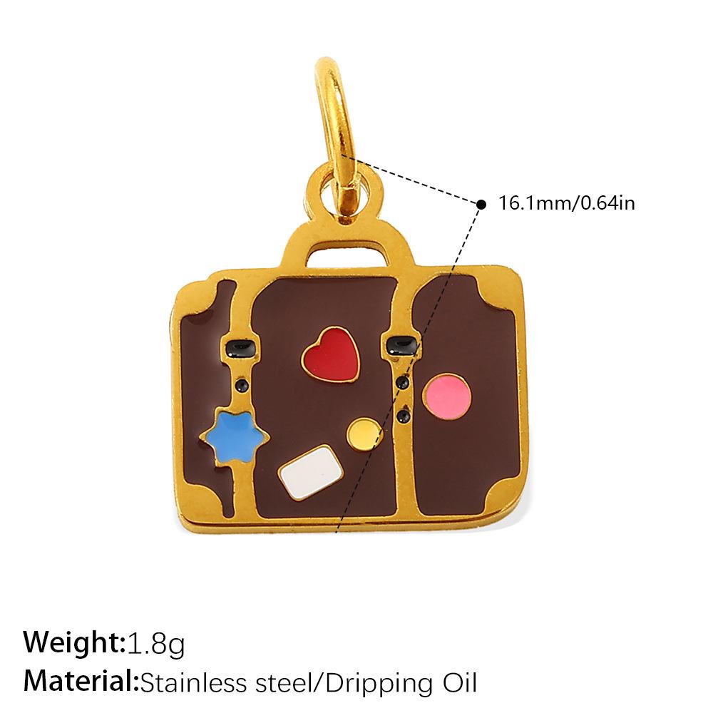 European and American Versatile Creative Color Bag Pendant, Stainless Steel Dripping Oil DIY Bracelet Necklace Accessories