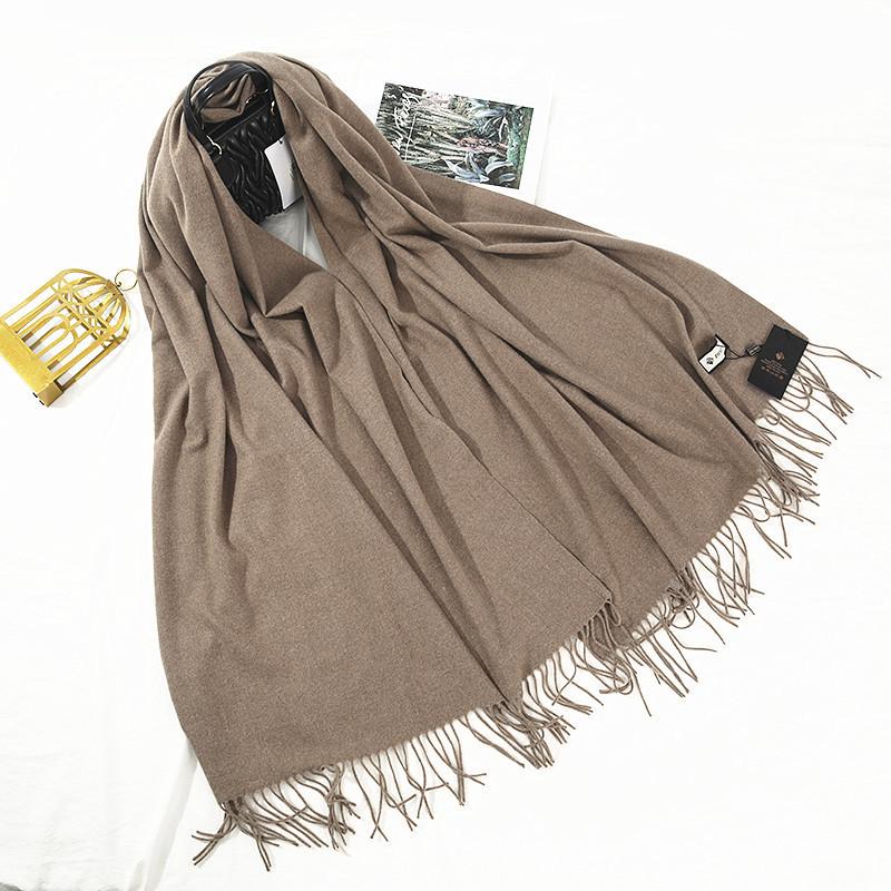 Scarf for Women Autumn and Winter Warm Thickened Wool Imitation Cashmere Scarf Winter All Match Men's Shawl Solid Color Scarf