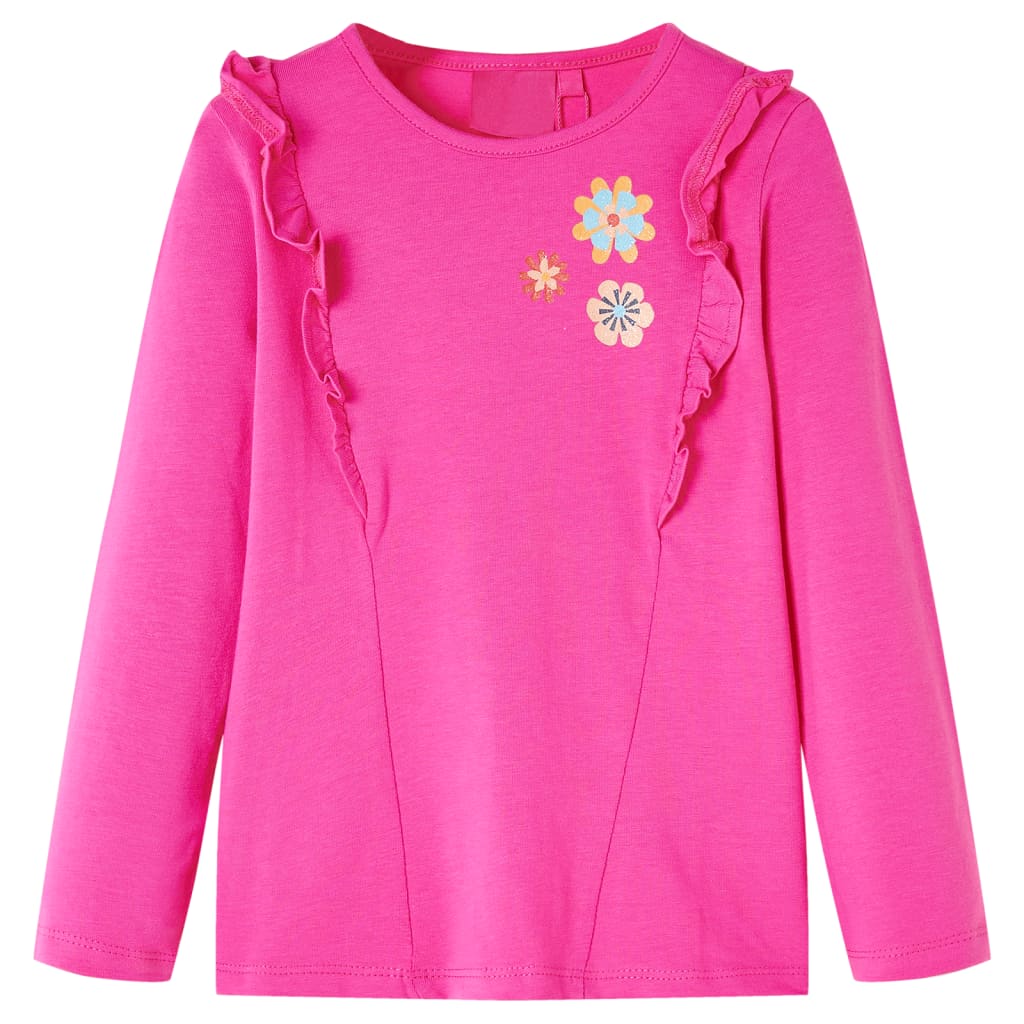 Kids Long Sleeve T Shirt Dark Pink Size 104