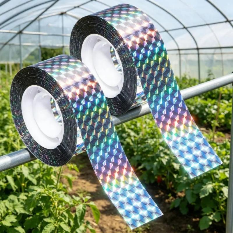 Reflective Bird Repellents Fright Tape Flashing Tape Double-Side Deter Pigeons Birds Ribbons For Orchards And Farms